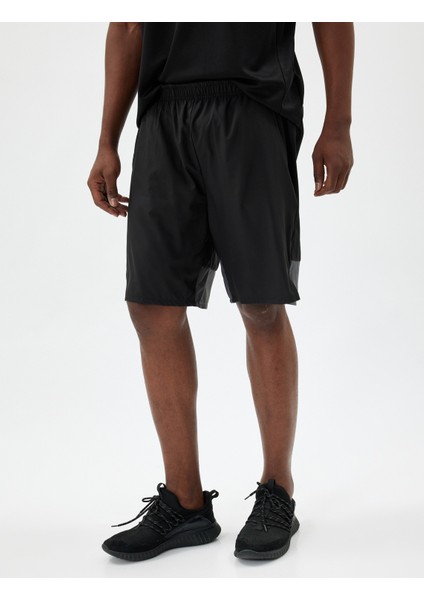 Spor Şort Beli Lastikli Renk Bloklu Cep Detaylı modelleri