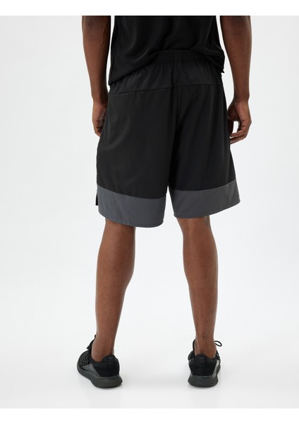 Spor Şort Beli Lastikli Renk Bloklu Cep Detaylı fırsatları