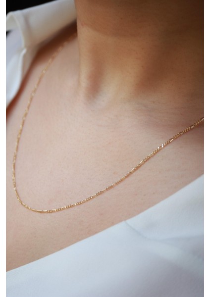 14 Ayar Altın Ince Figaro Zincir Kolye modelleri