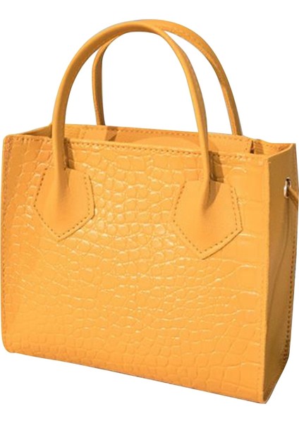 Moda Kadın Çanta Yaz Çanta Omuz Messenger Zincir Kilit Küçük Kare Çanta Sarı (Yurt Dışından)