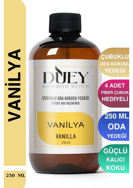 250ML Vanilya Çubuklu Oda Kokusu Yedeği , Bambu Oda Kokusu Yedeği Oda Kokusu Yedek Dolum Şişe