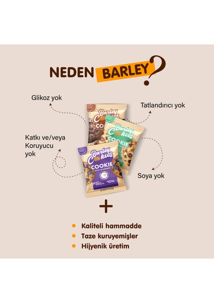 Barley Cookies Fındıklı Kakaolu Classic Cookies 40G x 3 Paket