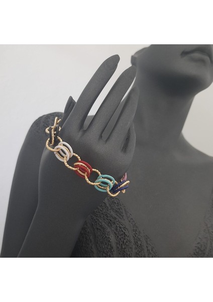 Vip Serisi Renkli Halka Detay Kadın Bileklik modelleri