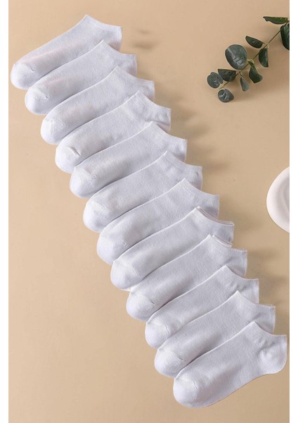 Beyaz Renkli Basic 12'li Step Çorap