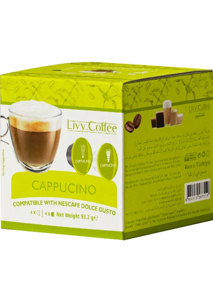 Livy Coffee Dolce Gusto Uyumlu Kapsül Kahve Cappucino 8X8