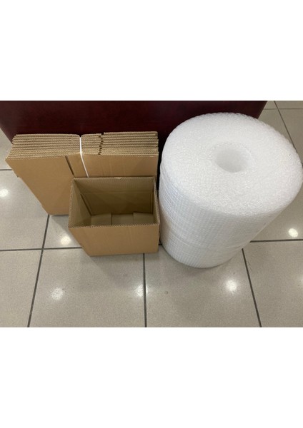 Aybaş Kağıtçılık Kutu Taşınma Seti, 30X20X20Cm 10’Lu Çift Oluklu Boş Karton, Koli Bandı, 40Gr. 5Mt Patpat