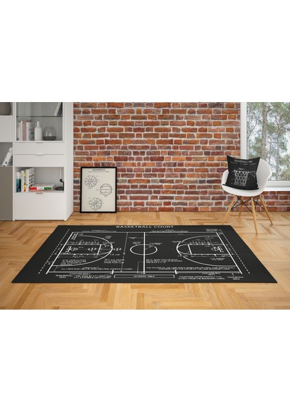 Basketball Court Chalkboard - Basketbol Sahası Halı modelleri