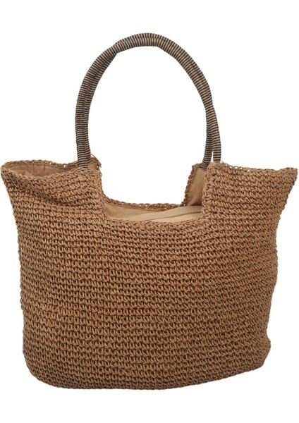 Moda Yaz Yuvarlak Hasır Çanta Plaj Rattan Kadın Çanta Bayanlar Örme Postacı Çantası Kadın Alışveriş Çanta (Yurt Dışından)