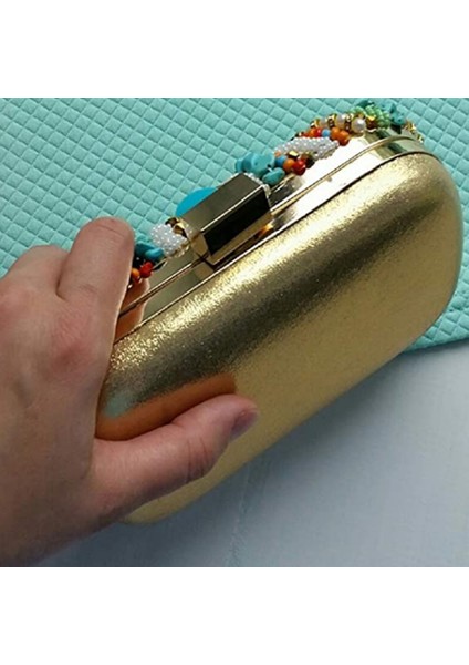 Vintage Renkli Taşlar Kadın Boncuklu Debriyaj Çanta Akşam Düğün Çanta Çantalar (Yurt Dışından) fiyatları