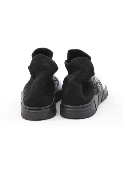 Çocuk Siyah Beyaz Geçişli Çorap Ayakkabı modelleri