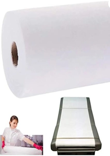 Lamineli Muayene Masa Örtüsü Sedye Örtüsü Masaj Örtüsü Rulo Sıvı Geçirmez Yatak Örtüsü Beyaz Rulo fırsatları