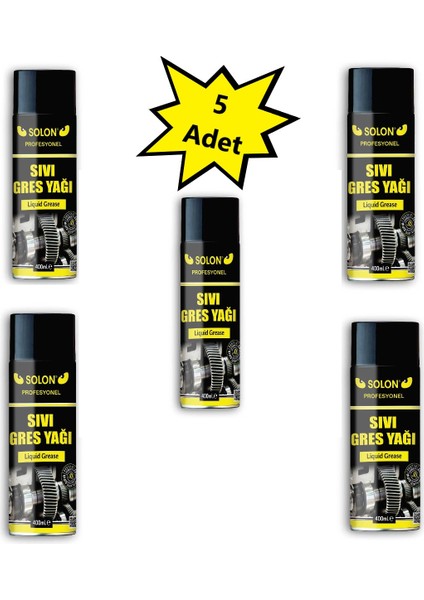 Profesyonel Sıvı Gres Yağı 400 ml 5 Adet