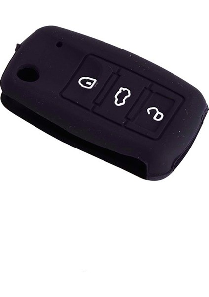 Silikon Anahtar Kabı- Volkswagen/jetta Siyah / SYPD52