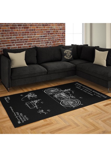 Harley Davidson Model 28B Chalkboard Halı