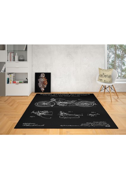 Harley Davidson Model 28B Chalkboard Halı