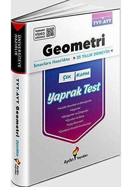 Aydın Yayınları Tyt Ayt Geometri Yaprak Testler