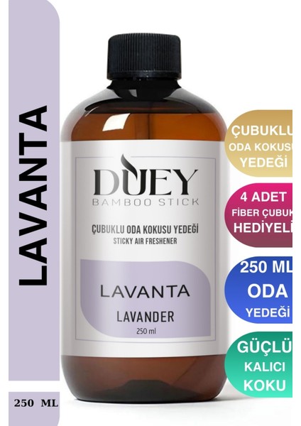 250ML Lavanta Çubuklu Oda Kokusu Yedeği , Bambu Oda Kokusu Yedeği Oda Kokusu Yedek Dolum Şişe