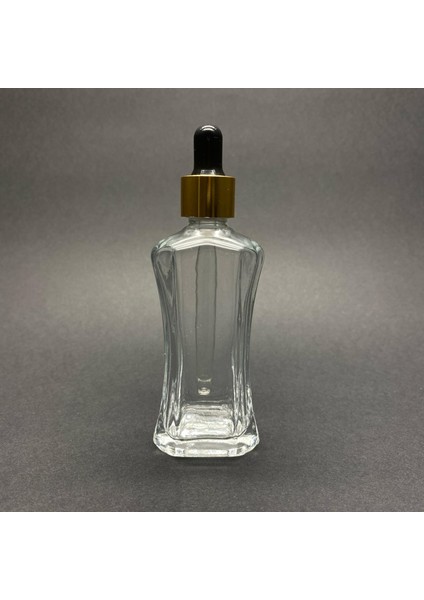 50 ml Milano Model Cam Damlalıklı Şişe , Gold Metal Kapaklı , 50 cc Cam Damlalıklı Milano Şişe x 6 Adet