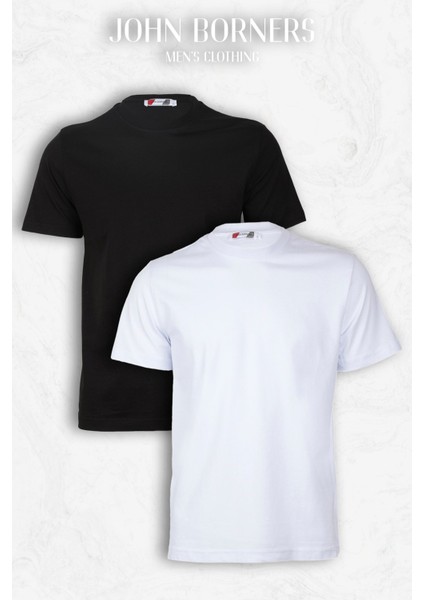 John Borners Erkek ikili O Yaka Spor Premium Basic T-Shirt