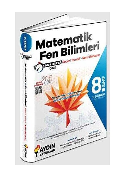 Aydın Yayınları   8. Sınıf 1. Dönem Matematik ve Fen Bilimleri Beceri Temelli Soru Bankası