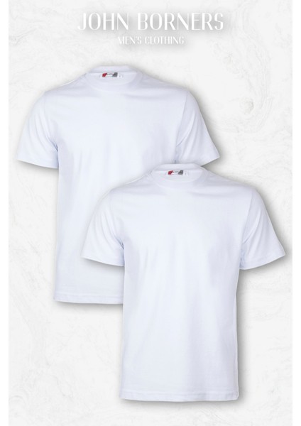 John Borners Erkek ikili O Yaka Spor Premium Basic T-Shirt