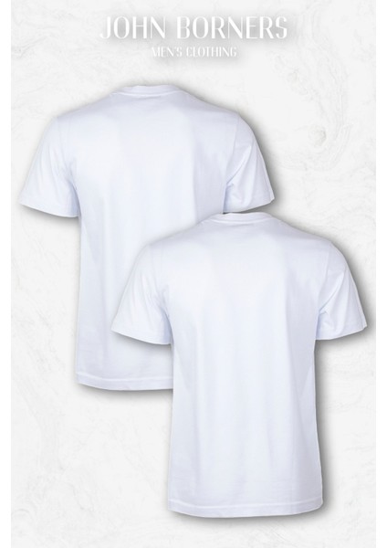 John Borners Erkek ikili O Yaka Spor Premium Basic T-Shirt