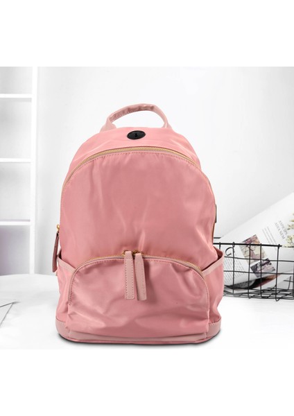 Su Geçirmez Naylon USB Şarj Bayanlar Sırt Çantası Rahat Öğrenci Dizüstü Omuz Çantası Anti-Hırsızlık Renk Pembe (Yurt Dışından) modelleri