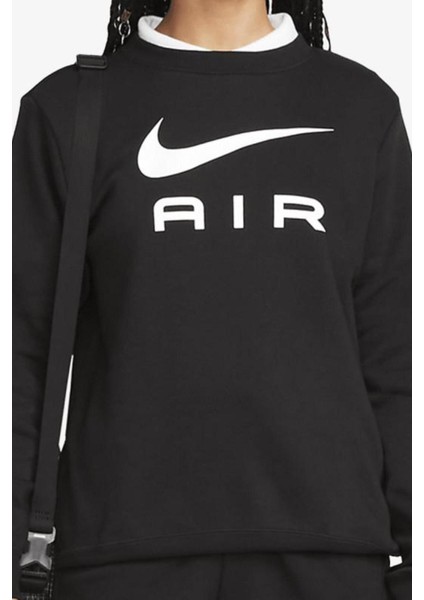 Air Fleece Crew Siyah Kadın Sweatshrit