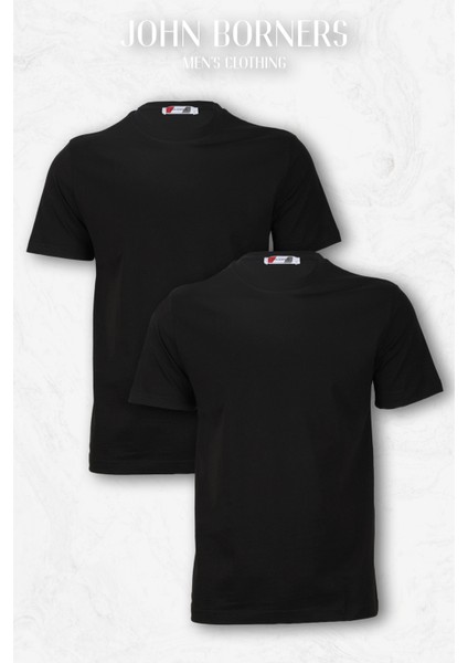 John Borners Erkek ikili O Yaka Spor Premium Basic T-Shirt