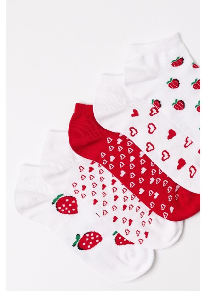 Kız Çocuk Çilek Desenli 5'li Patik Çorap fiyatları