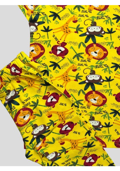 Elmas Kids Erkek Çocuk %100 Pamuklu Safari Desenli Pijama Takımı