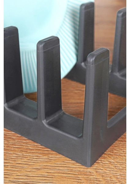 1 Adet Çok Amaçlı Tabak Tava Tencere Kapağı Düzenleyici-Plastik Çekmece Dolap İçi Düzenleyici Gri fiyatları