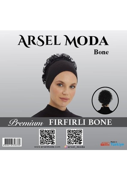 Arsel Moda Premium Fırfırlı Bone Siyah