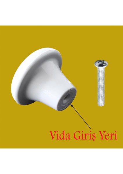 Mantar Düğme Sert Plastik Kulp Beyaz Dolap Mobilya Mutfak Dolabı Çekmece Kapak Kulbu 10 Adet fiyatları