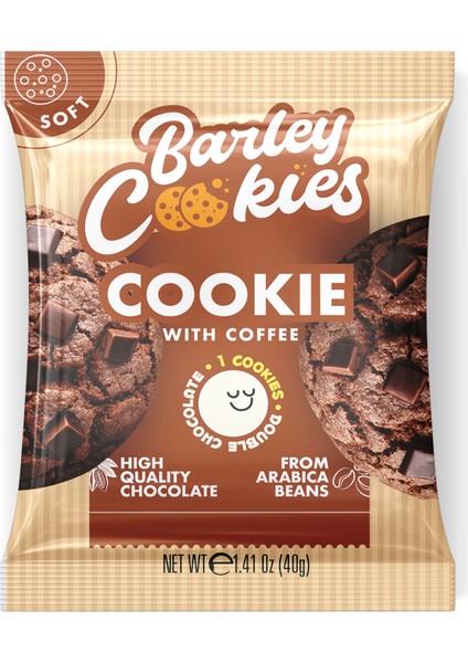 Barley Cookies Kahveli Çikolatalı Soft Cookies 40G x 3 Paket