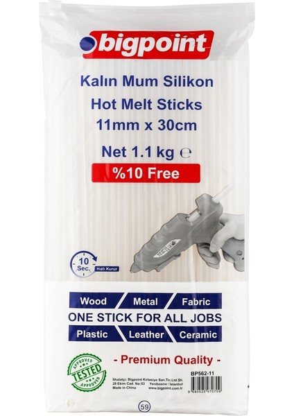 Mum Çubuk Silikon Kalın 11MM x 30CM (1.1 Kilogram) 2'li Paket