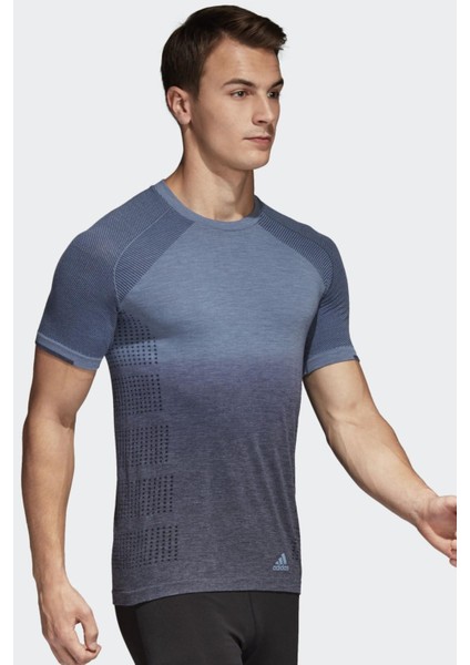 Primeknit Wool Yün Dip Boyalı Tişört Mavi fırsatları