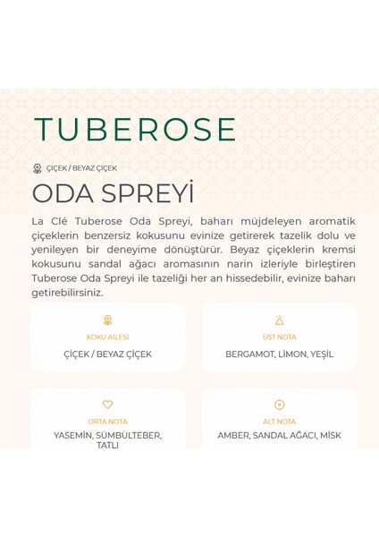 La Cle Tuberose Petals Sprey Oda Kokusu