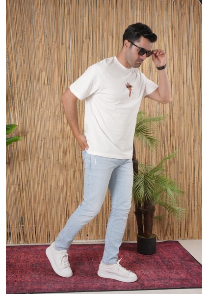 Erkek Tişört New Season Unisex Over Size Ön Arka Baskılı T -Shirt %100 Pamuk Kaliteli Ürün
