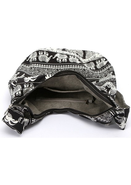 Vintage Pamuk Omuz Çantası Bohem Tarzı Messenger Fil Baskı Crossbody (Yurt Dışından) modelleri