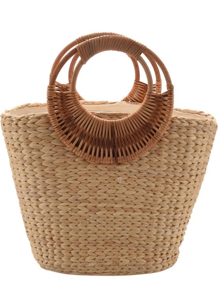 Kadın Yaz Çanta Kadın Bohemian Plaj Hasır Çanta Vintage Bayan Seyahat Rattan Örme Rahat Tote (Yurt Dışından)