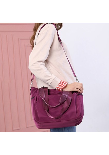 Rahat Basit Büyük Kapasiteli Kanvas Tote Çanta Kadın Taşınabilir Omuz Askılı Postacı Çantaları Kadınlar Için Mor (Yurt Dışından) fiyatları