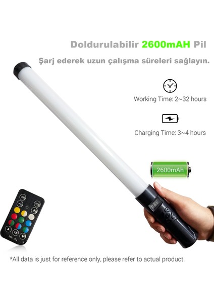 Rgb Light Stick Çok Renkli Çok Fonksiyonlu 5 Renk Modlu Işık Çubuğu