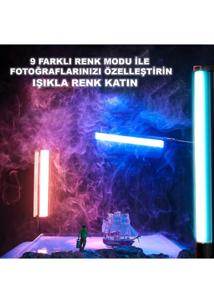 Rgb Light Stick Çok Renkli Çok Fonksiyonlu 5 Renk Modlu Işık Çubuğu