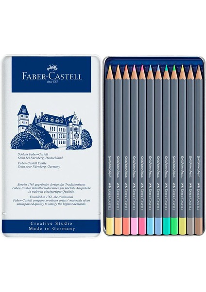 Creative Studio Goldfaber Aquarell Pastel Boya Kalemi Metal Kutu 12'li