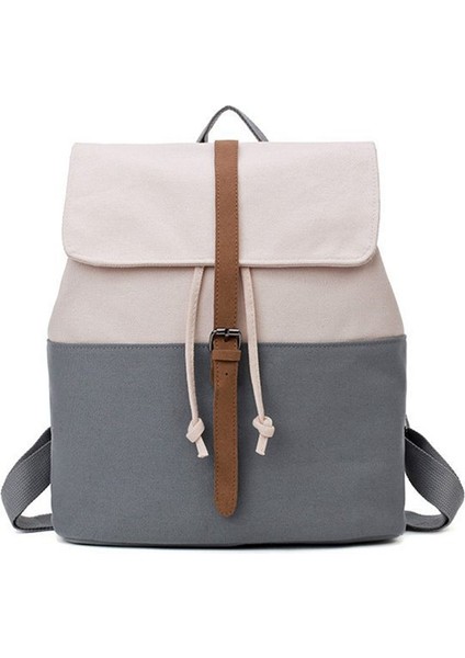 Moda Başarılı Renk Kadın Kanvas Çanta Kolej Omuz Eğlence Açık Seyahat Sırt Çantası (Yurt Dışından)