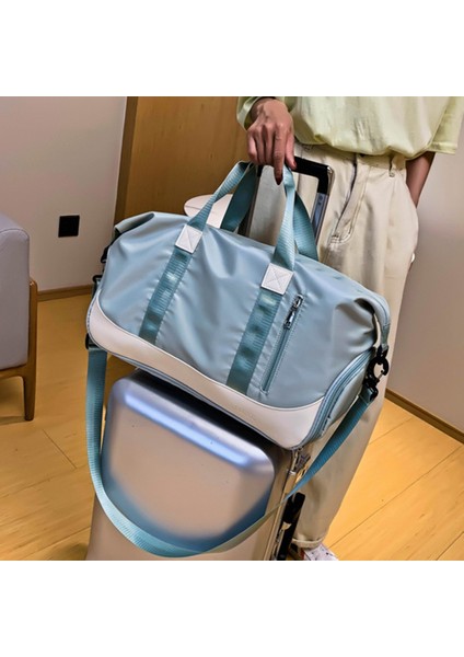 Erkekler ve Kadınlar Islak Kuru Spor Çantası Spor Eğitimi Omuz Seyahat Yeşil + Beyaz (Yurt Dışından) fırsatları