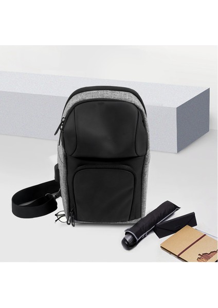 Rahat Erkek Moda Omuz Çantası Açık Seyahat Göğüs USB Şarj Crossbody (Yurt Dışından) fiyatları