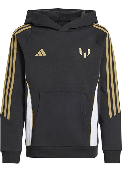 Messi Hoody Y Çocuk Futbol Sweatshirts IZ0576 Siyah