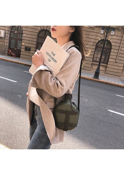 Su Isıtıcısı Şekli Kişilik Messenger Çanta Bayan Cüzdan ve Çanta Seyahat Omuz Kız Sevimli Yeşil (Yurt Dışından) modelleri